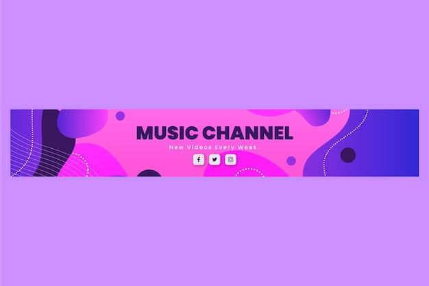 Free vector gradient youtube banner