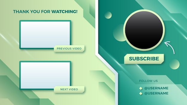 Gradient youtube end screen template