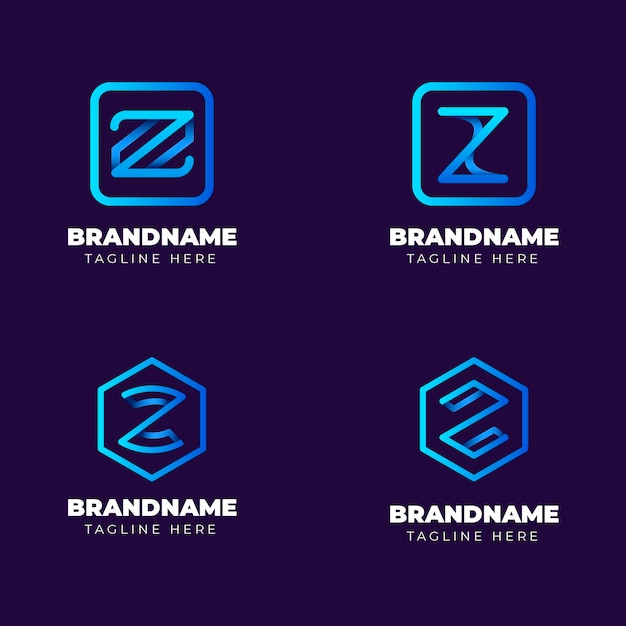 Free Vector gradient #z letter logo collection