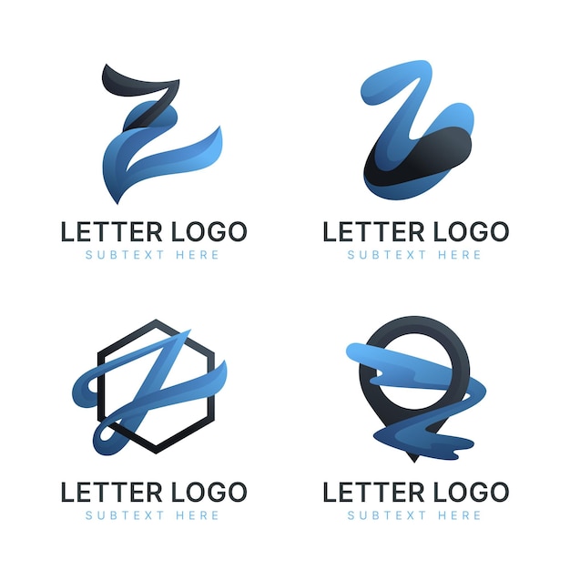 Free Vector gradient #z letter logo collection