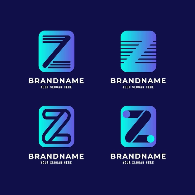 Free Vector gradient z letter logo collection