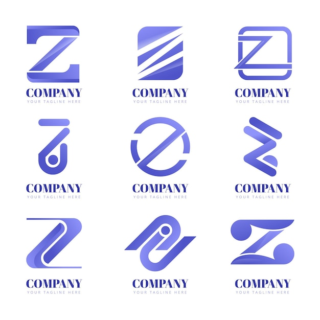 Free Vector gradient z letter logo collection