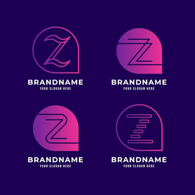 Free Vector gradient z letter logo collection