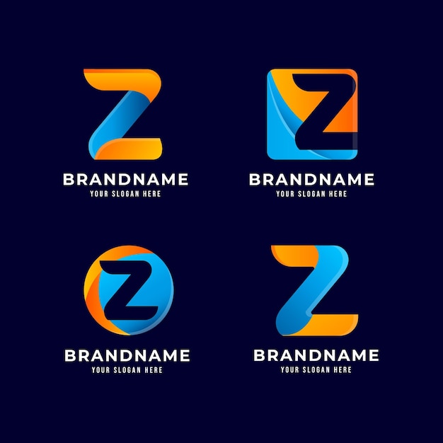 Gradient z letter logo collection