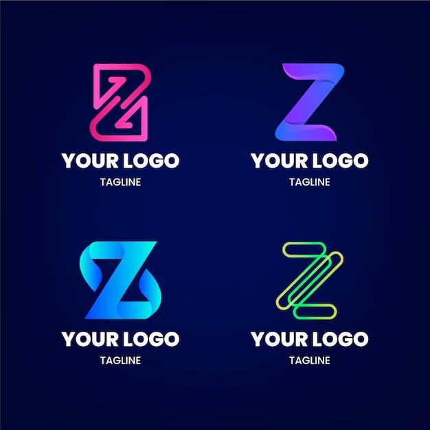 Free Vector gradient z letter logo collection