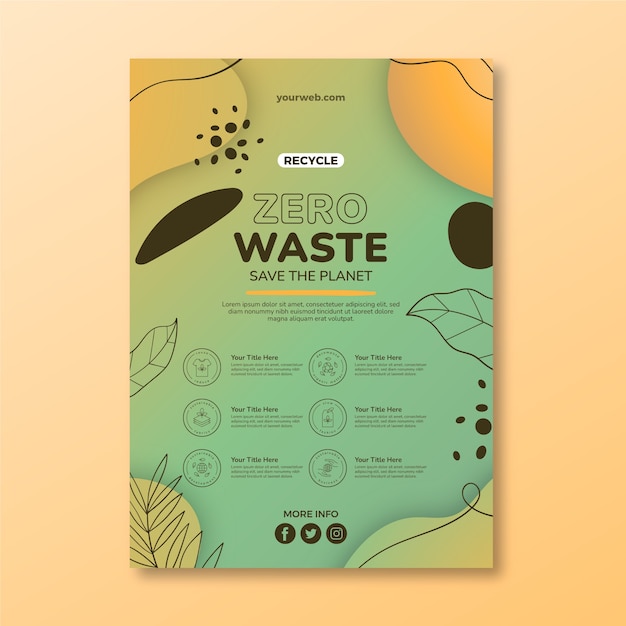 Gradient zero waste poster template