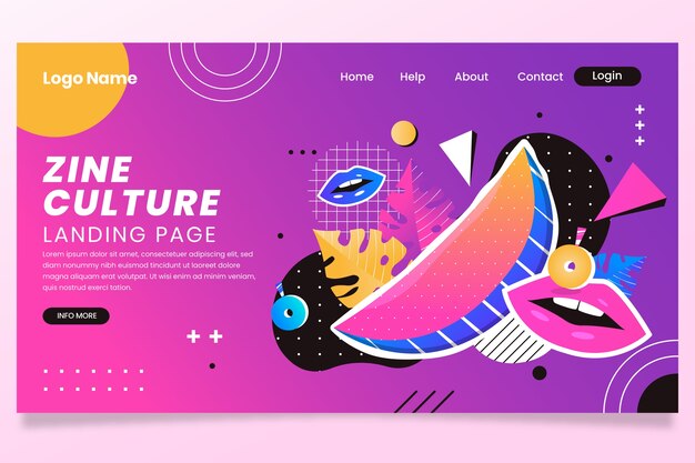 Gradient zine culture landing page