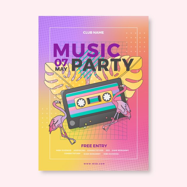 Gradient zine culture party poster