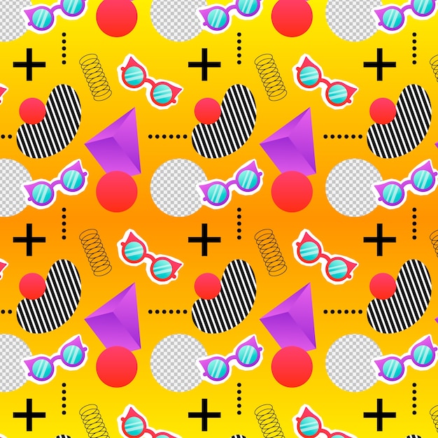 Free vector gradient zine culture pattern