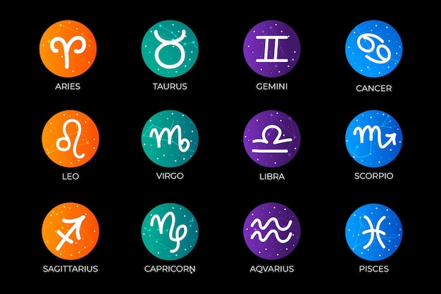 Free Vector gradient zodiac sign collection