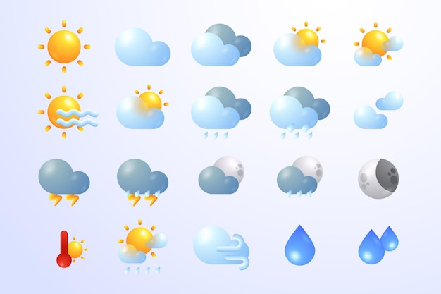 Gradients weather icons for apps collection