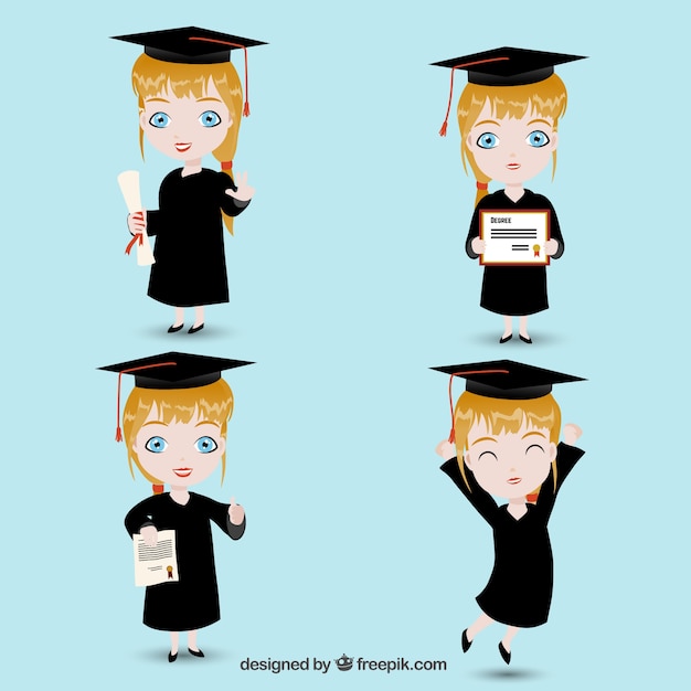 Free Vector graduate girl