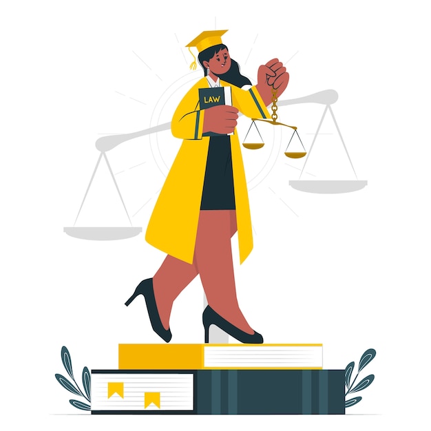 Graduated lawyer concept illustration