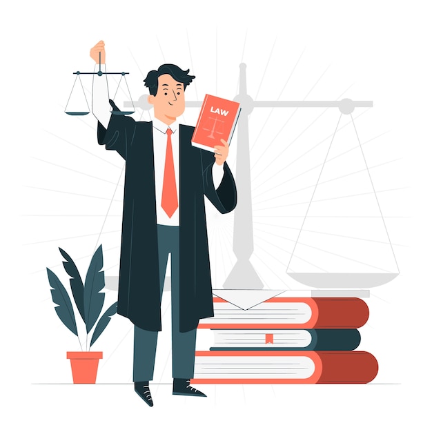 Free Vector graduated lawyer concept illustration