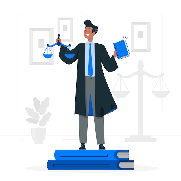 Free Vector graduated lawyer concept illustration