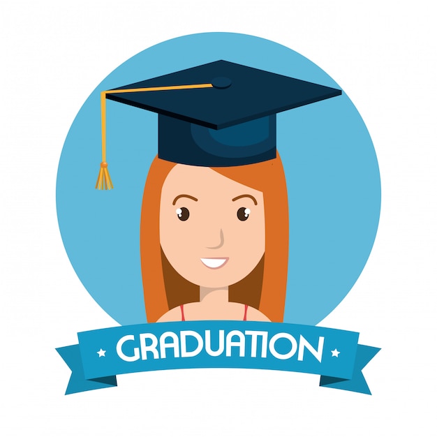 graduation card isolated illustration