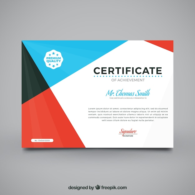 Graduation certificate with abstract design