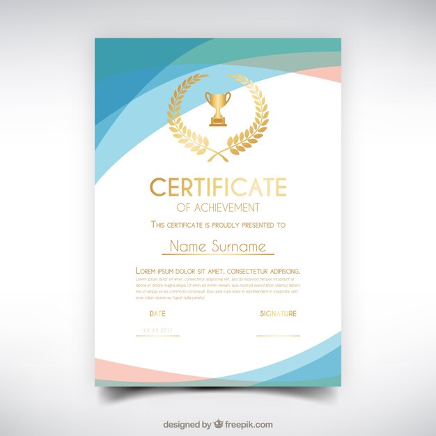 Graduation certificate with wavy forms