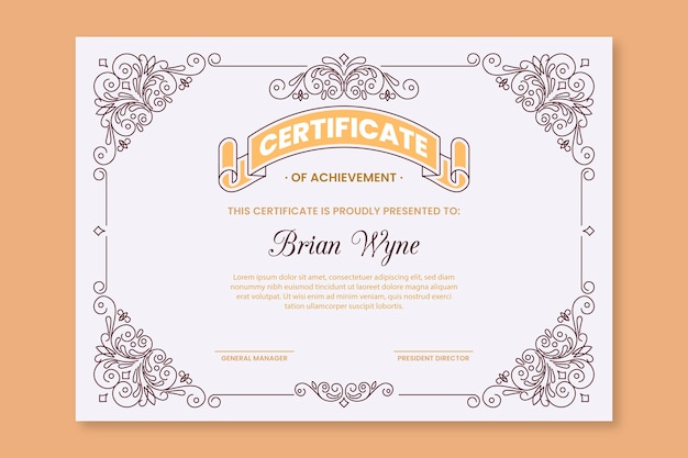 Graduation elegant certificate template