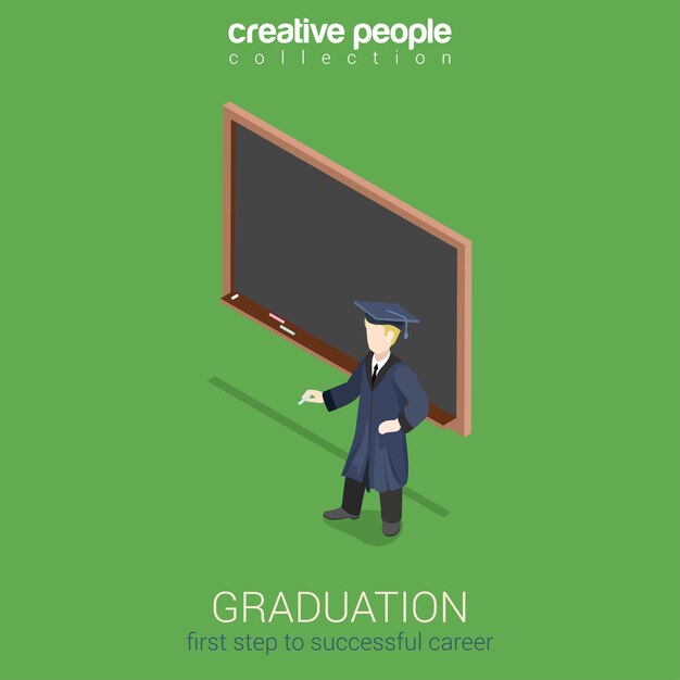 Graduation learning flat 3d web