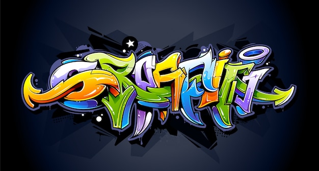 Free vector graffiti design on wall