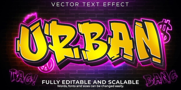 Graffiti text effect, editable spray and street text style