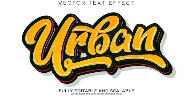 Graffiti urban text effect editable modern lettering typography font style