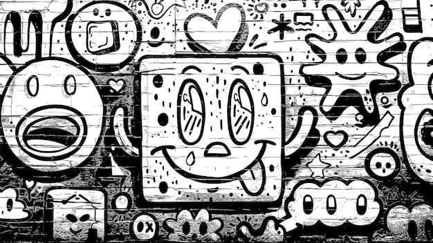 Free Vector graffiti wall doodle illustration