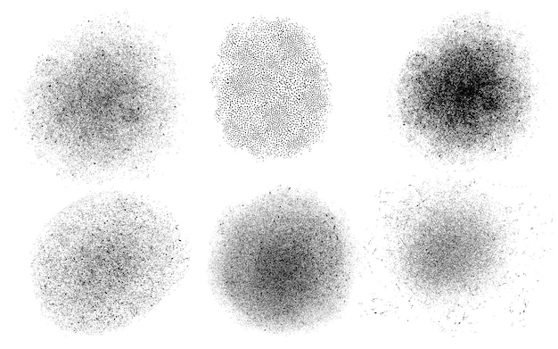 Free vector grainy noise round stain collection