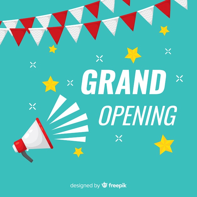 Grand opening background flat design