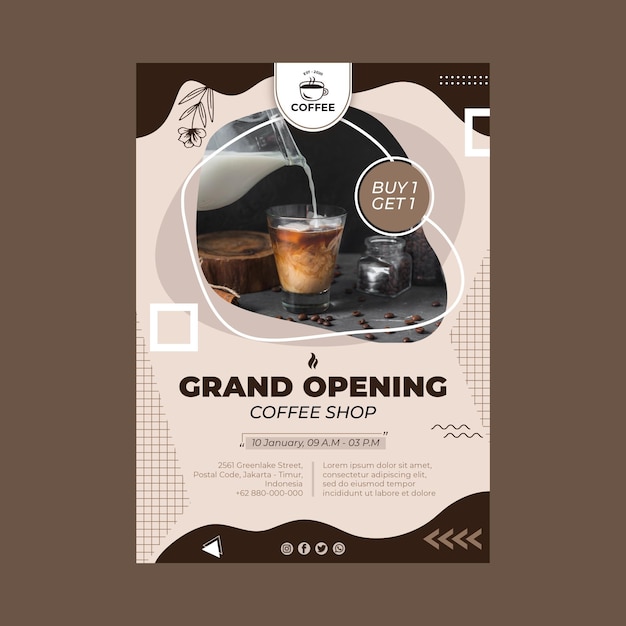 Grand opening coffee shop poster