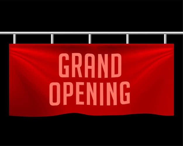 Free vector grand opening realistic banner design