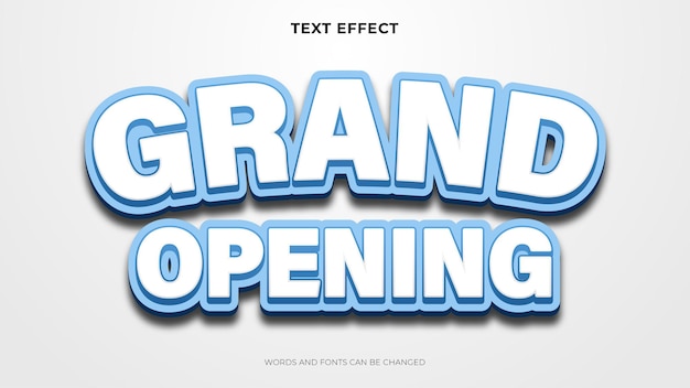 Grand opening text effect, editable text effect