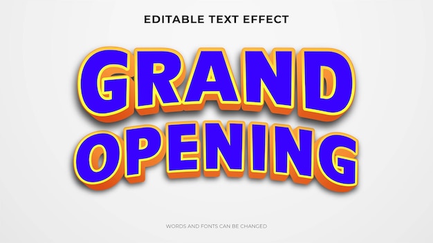 Grand opening text effect editable text effect