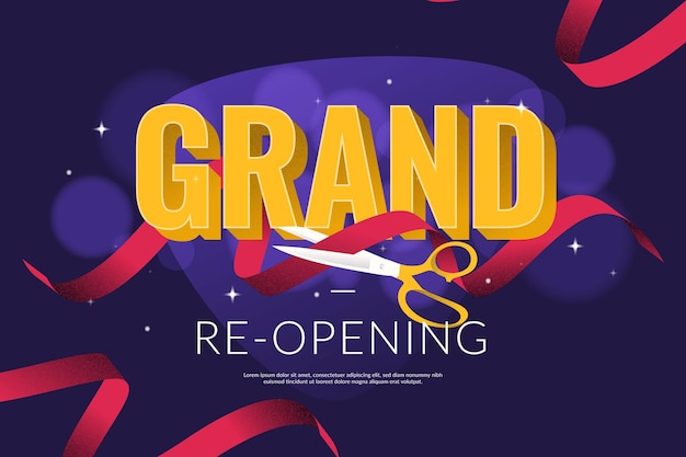 Grand re-opening background concept