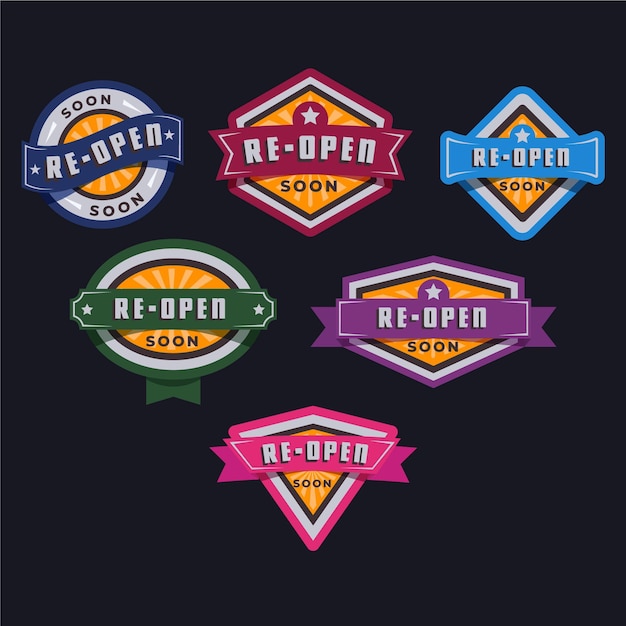 Free vector grand re-opening badge set