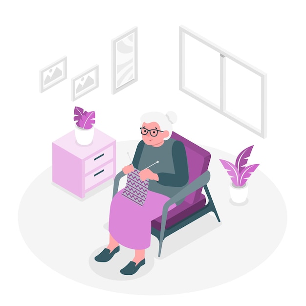 Free Vector grandma concept illustration