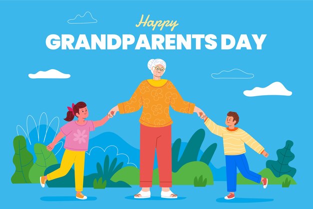 Grandparents day flat background