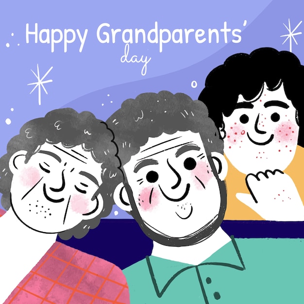 Grandparents day hand drawn illustration