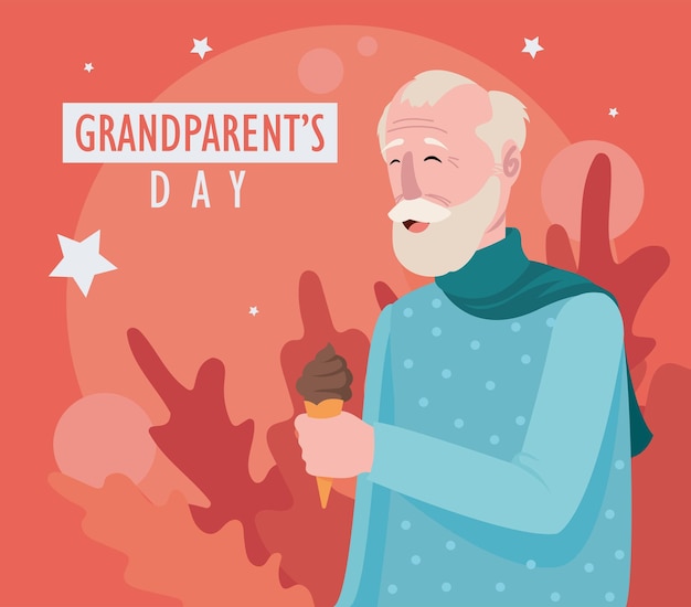 grandparents day poster with grandfather