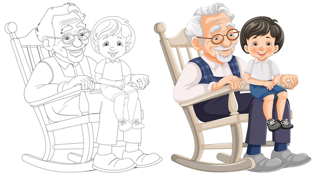 Free vector grandparents love and care illustration