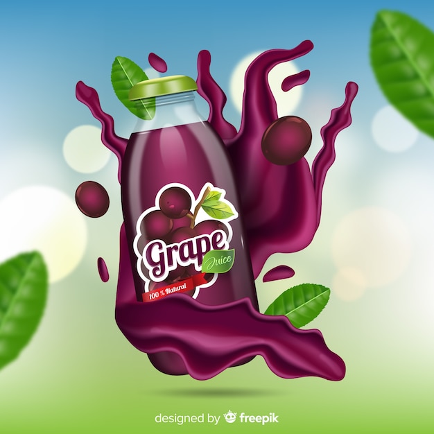 Grape juice on abstract background