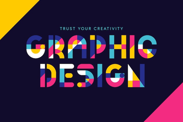 Free Vector graphic design colorful geometrical lettering