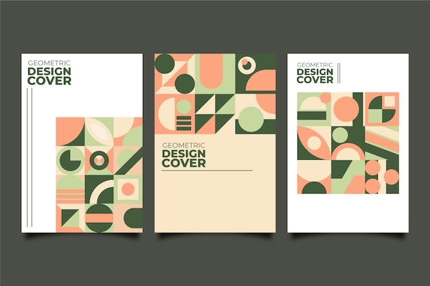 Graphic design cover collection in bauhaus style