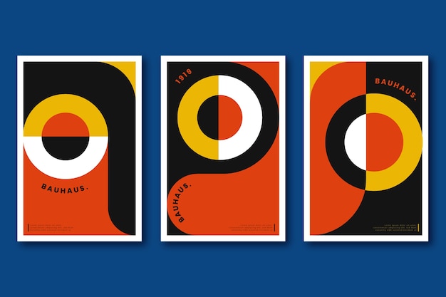 Graphic design cover collection in bauhaus style