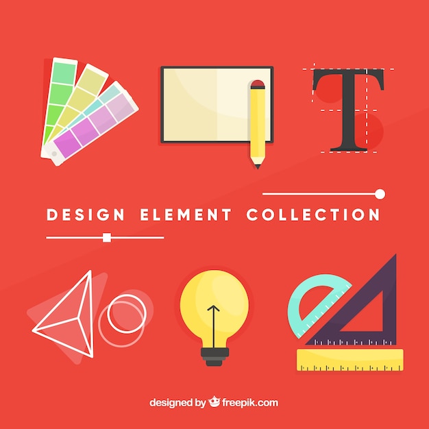 Free vector graphic design elements collection in flat style