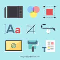 Free vector graphic design elements collection in flat style