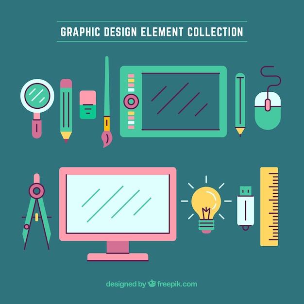 Free vector graphic design elements collection in flat style