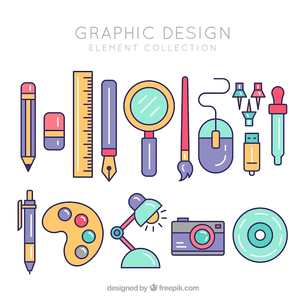 Free Vector graphic design elements collection in flat style