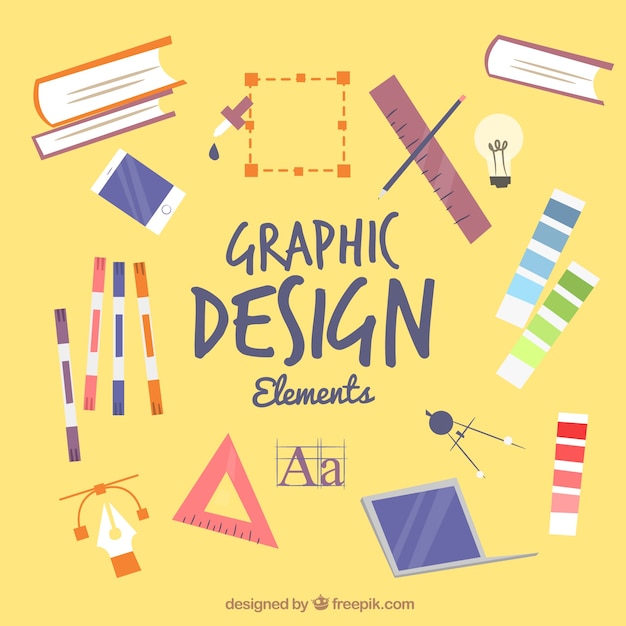 Graphic design elements collection in flat style